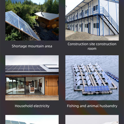 Home Solar Off-Grid Power Generation System Full Set 5KW Solar Inverter with 48V Lithium Battery, Photovoltaic Panel