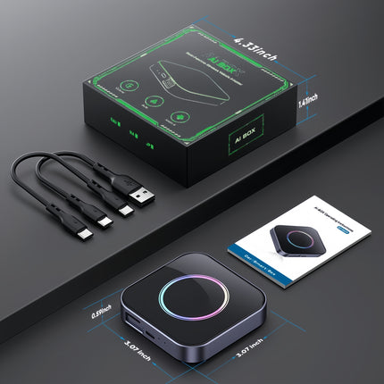 3-in-1 Wireless CarPlay/Android Auto Adapter – Plug & play, supports Netflix/YouTube/TF card. Works with OEM wired CarPlay/Android Auto cars.