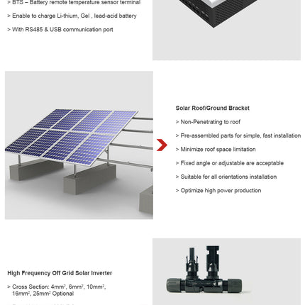 Solar Inverter 10KW Household High Frequency Off Grid Inverter Control Integrated Machine Built-in MPPT Controller 160A