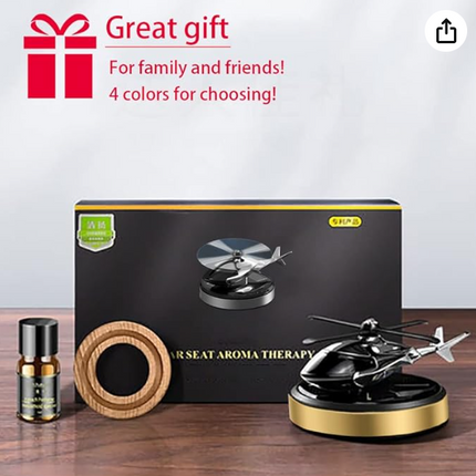 Automobile air freshener, solar-powered rotating fragrance diffuser device, diffuser accessories for interior decoration of cars and homes