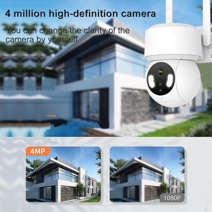 Wireless outdoor security camera - 3K/5MP solar-powered, night imaging, automatic tracking, artificial intelligence for human/vehicle/pet detection