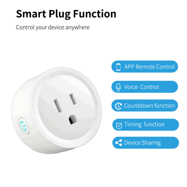 WiFi Smart Plug,Eli-time 16A WLAN Smart Socket with Energy Monitoring,2.4GHz WiFi Outlet with Smart Life APP Wireless Remote Control,Works with Amazon Alexa, Google Home，tuya