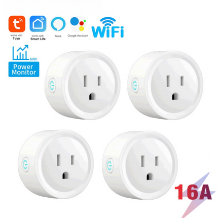 WiFi Smart Plug,Eli-time 16A WLAN Smart Socket with Energy Monitoring,2.4GHz WiFi Outlet with Smart Life APP Wireless Remote Control,Works with Amazon Alexa, Google Home，tuya