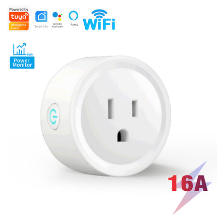 WiFi Smart Plug,Eli-time 16A WLAN Smart Socket with Energy Monitoring,2.4GHz WiFi Outlet with Smart Life APP Wireless Remote Control,Works with Amazon Alexa, Google Home，tuya