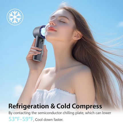 Portable mini handheld fan, powerful cooling ice fan, with charging function