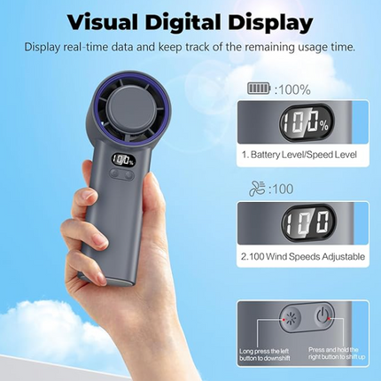 Portable mini handheld fan, powerful cooling ice fan, with charging function