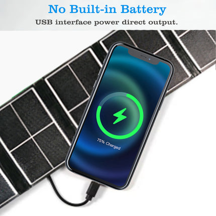 14W Portable Solar Panel Waterproof Solar Charger with High Efficiency for Outdoor Camping Hiking Travel Emergency Power Supply